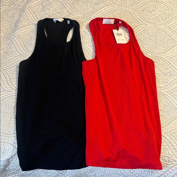 Stylish Black and Red Women's Tank Tops - Picture 1 of 4